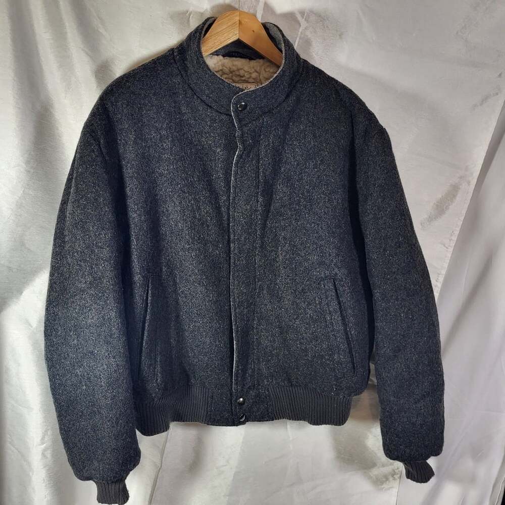 Vintage Town & Country Gordon & Ferguson Wool Sherpa Lined Bomber Jacket Mens XL